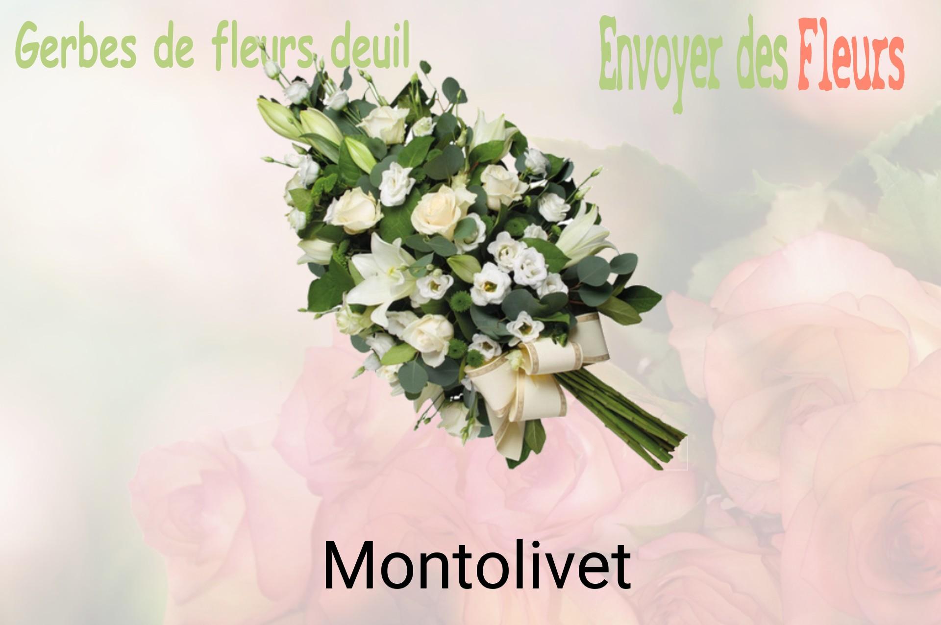 Gerbe de fleurs de deuil livrée à Montolivet